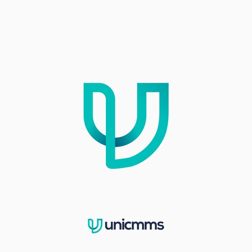 U logo with the title 'Abstract Fluid Design letter 'U'