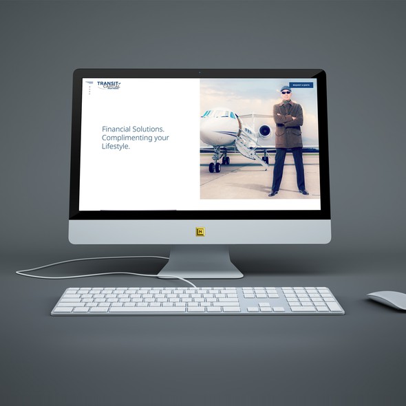 Travel agency website with the title 'Website design for Aircraft Financing'