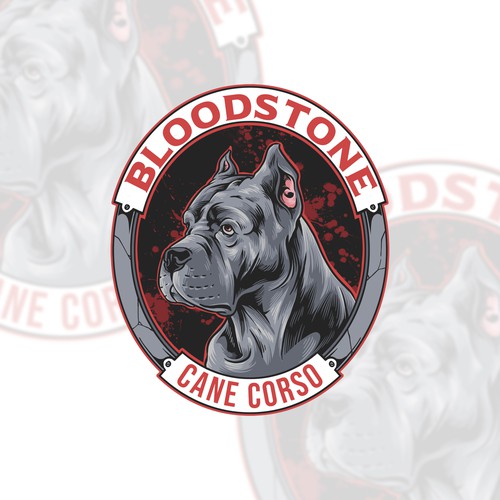 Merchandise logo with the title 'logo vintage concept for BLOODSTONE cane corso'