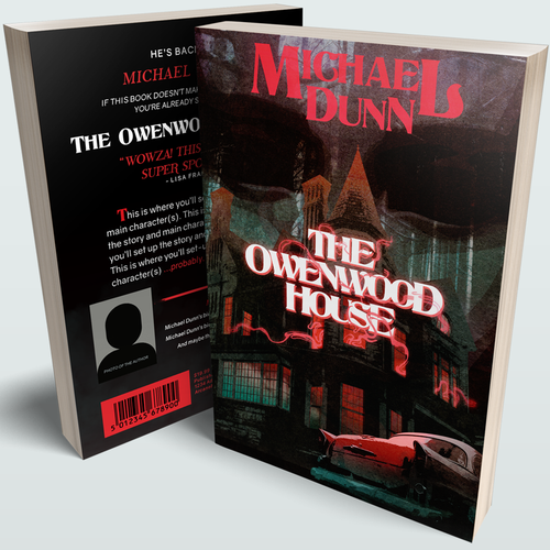 Scary book cover with the title '"The Owenwood House" Cover'