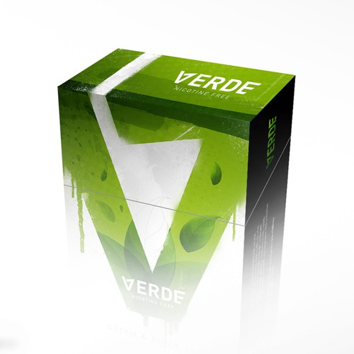 Green packaging with the title 'Verde Green Tea Cigarette Box Design'