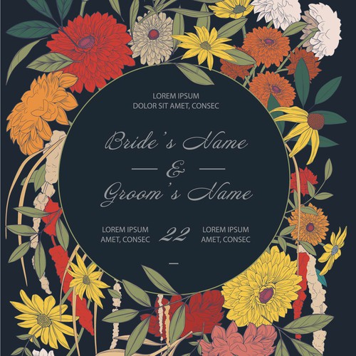 Autumn design with the title 'Wedding Invitation Design'