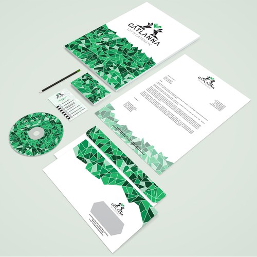 Letterhead brand with the title 'CATLANNA Logo & Stationery Design'