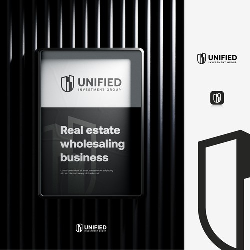 Mockup logo with the title 'Cool and fast growing real estate investment company logo design'