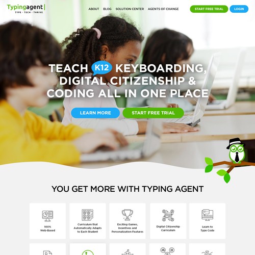 Kid website with the title 'Kids' Learning Website'