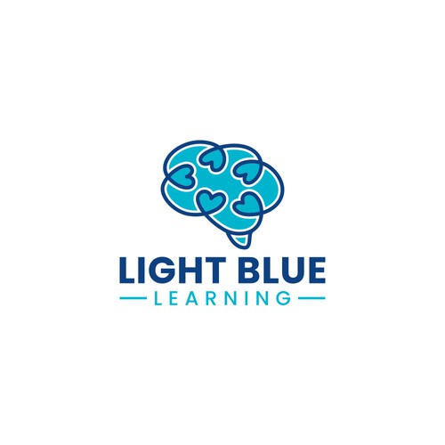 Neuroscience logo with the title 'Neuroscience and kindness logo for Light Blue Learning'