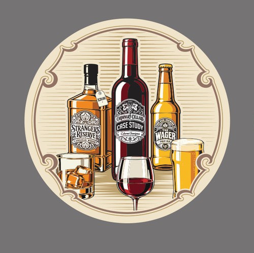 Beer artwork with the title 'Drink coaster'