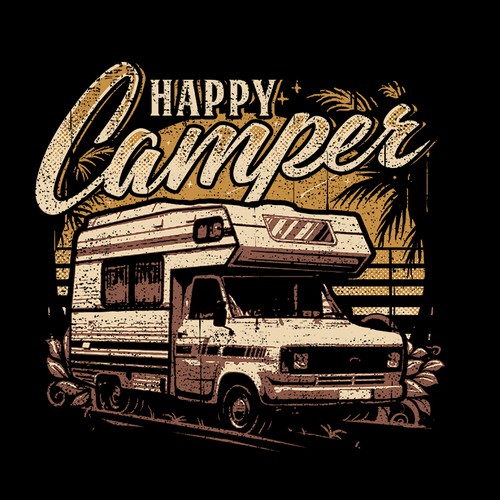 RV design with the title 'RV AND CAMPING TSHIRT'
