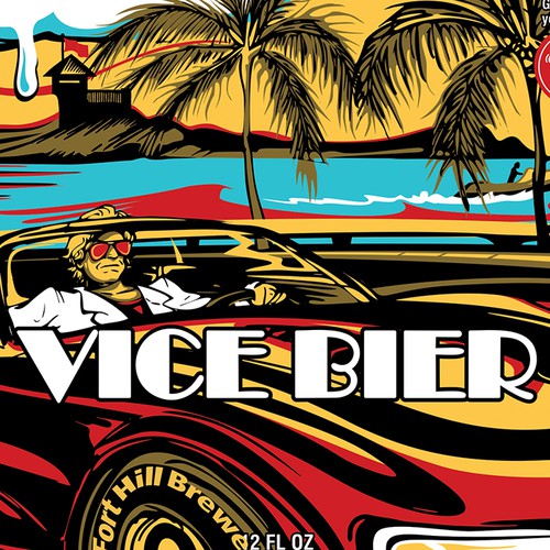 Beer label with the title 'Vice Bier Label'