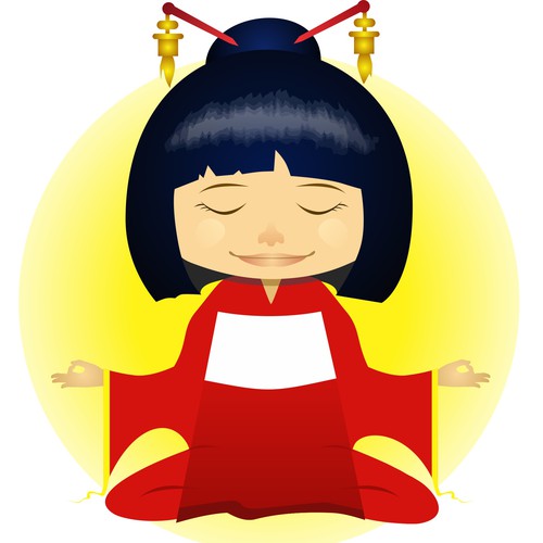 Chinese artwork with the title 'Mascot designing for an asian foot massage business'