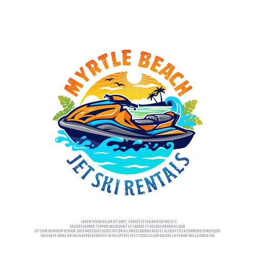 Island logo with the title 'Myrtle Beach Jet Ski Rentals'