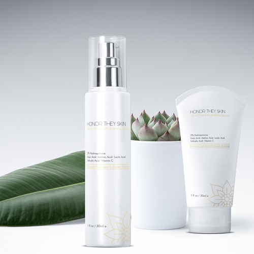 Skincare label with the title 'Elegant logo for beauty care product'