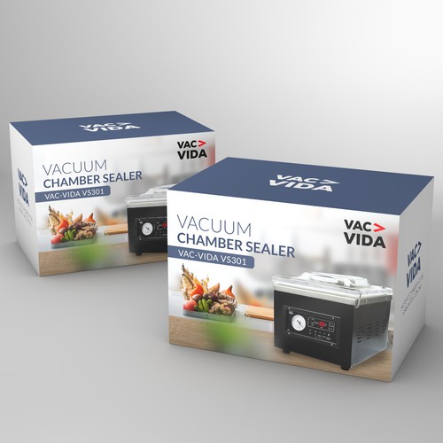 Kitchen packaging with the title 'Luxury package design for VacVida'