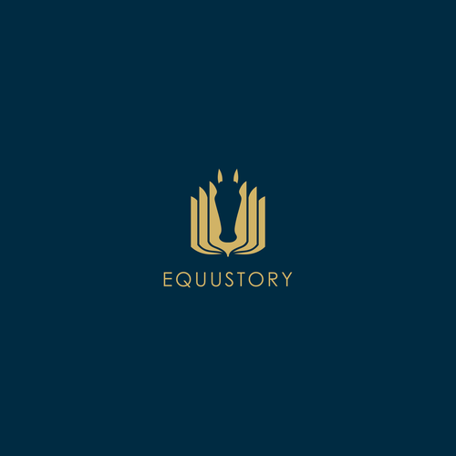 Horse riding logo with the title 'Equustory logo'