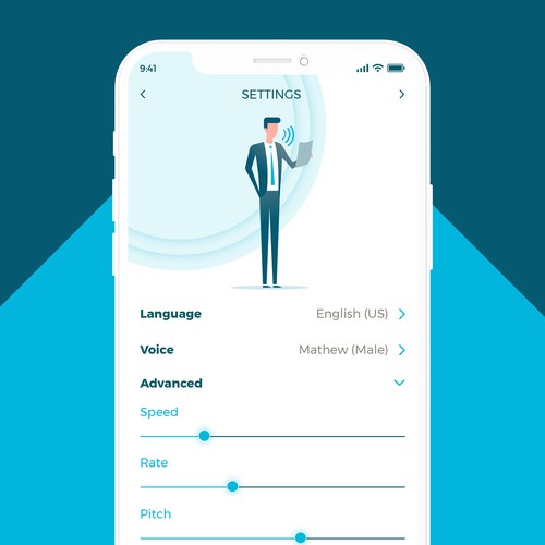Speech design with the title 'Text To speech Application Concept'
