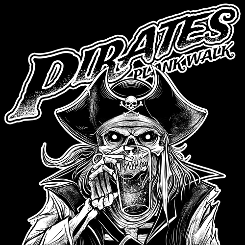 Pirate t-shirt with the title 'Pirates theme T-shirt for Bar Crawl'