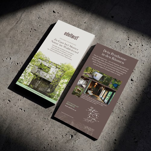 Design with the title 'EDELFØRST DIN Brochure'