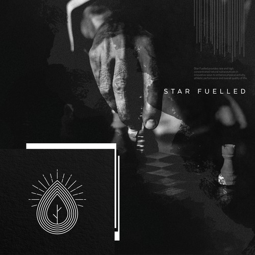 Black and white brand with the title 'Logo for Star Fuelled.'
