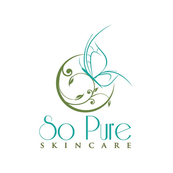 Spa logo with the title 'skincare - elegant butterfly logo'