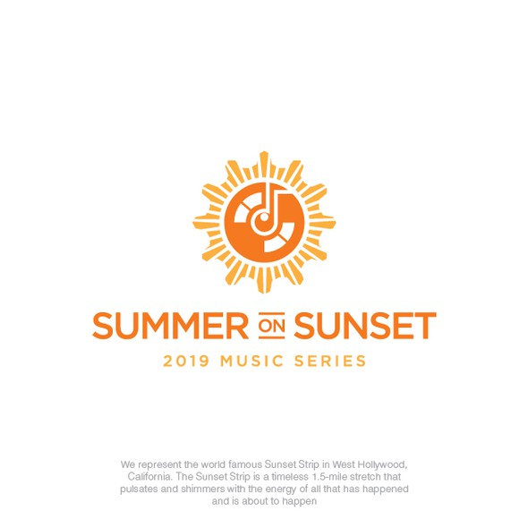 Concert design with the title 'Summer on Sunset'