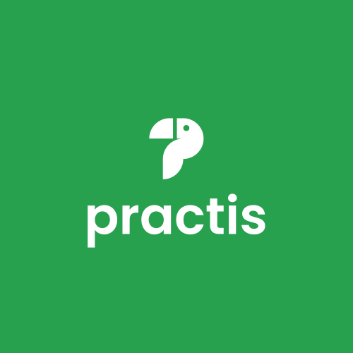 Brand logo with the title 'practis'