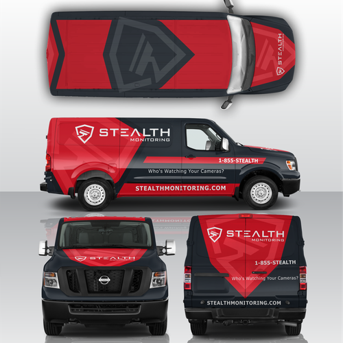 Vehicle graphic design with the title 'Stealth Security'