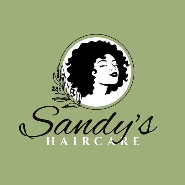 Hair care logo with the title 'Sandy's Haircare'