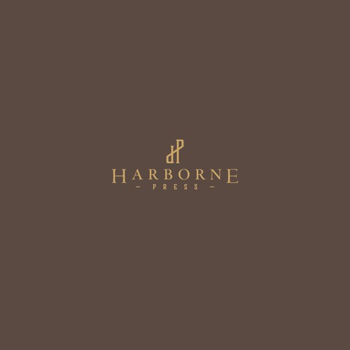 Taupe logo with the title 'Harborne Press'