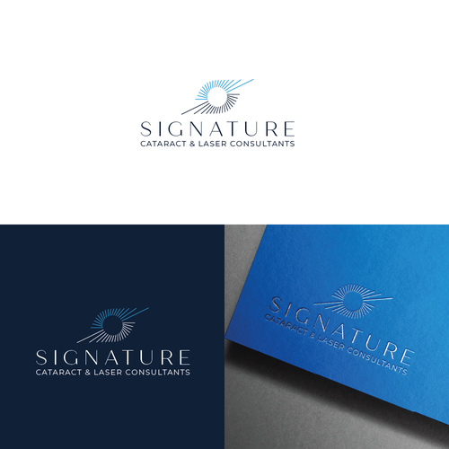 Laser design with the title 'Signature Cataract & Laser consultants'