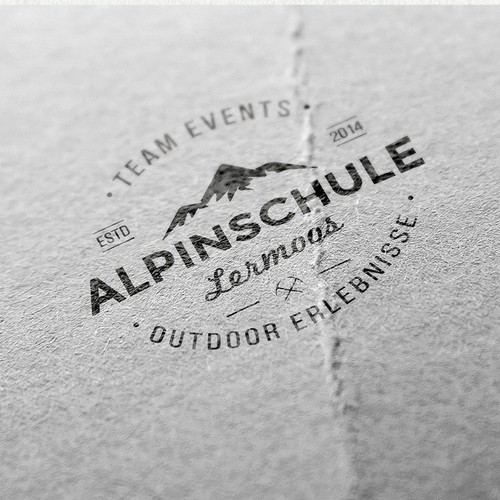 Mountain brand with the title 'Alpinschule lermoos'