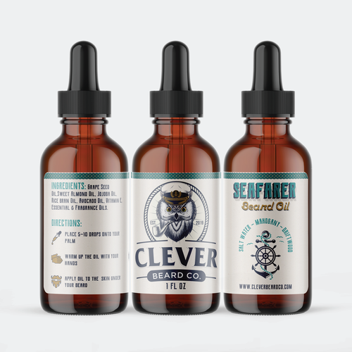 Beard label with the title 'Organic Beard Oil Label'