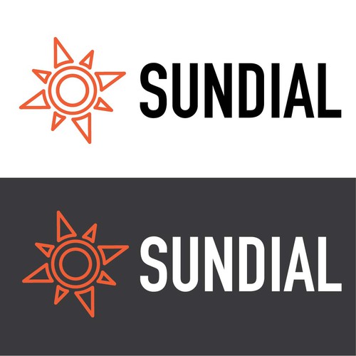 Startup logo with the title 'Sundial Time Tracking: a refined insignia and typeface logo'