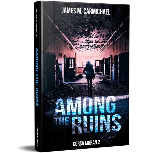 Dystopian book cover with the title 'Among the Ruins'
