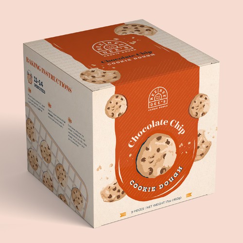 Cookie design with the title 'Ree Ree Dough Cookie Packaging Design'