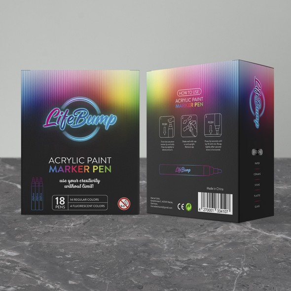 Acrylic design with the title 'package and Logo design'