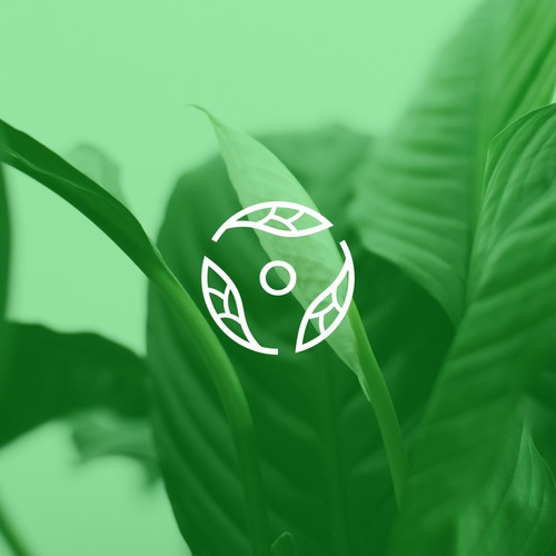 Vegetarian logo with the title 'Clean and natural logo for plants'