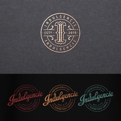 Indulgencie logo and labels design