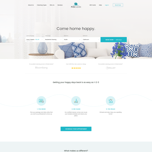 Cleaning design with the title 'Homepage design for residential cleaning company'