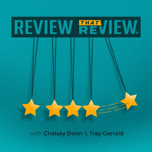 Review design with the title 'Review that Reviews Podcast Cover'