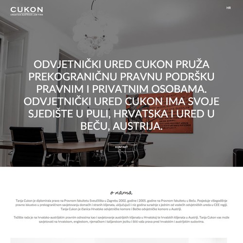 Attorney website with the title 'cukon.eu website design'