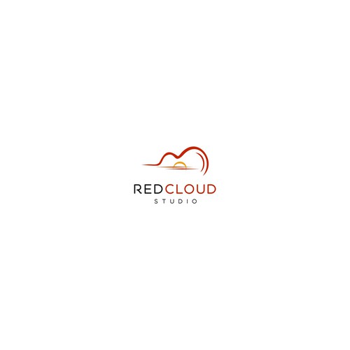 Guitar logo with the title 'Concept for Red Cloud Studio'