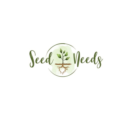 Botanical logo with the title 'Seed Needs'