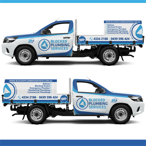 Vinyl wrap design with the title 'Blocked Plumbing '