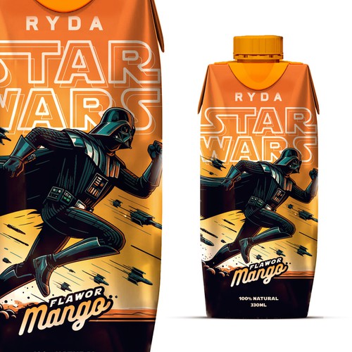 Star Wars design with the title 'EXCLUSIVE - DISNEY LICENSE (STAR WARS DRINKS 330ml - Tetra Pak)'