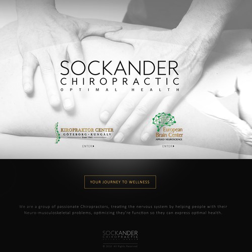 Chiropractic design with the title 'Logo and website for Sockander Chiropractic'