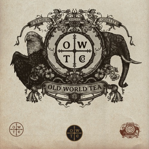 Company design with the title 'Old World Tea'