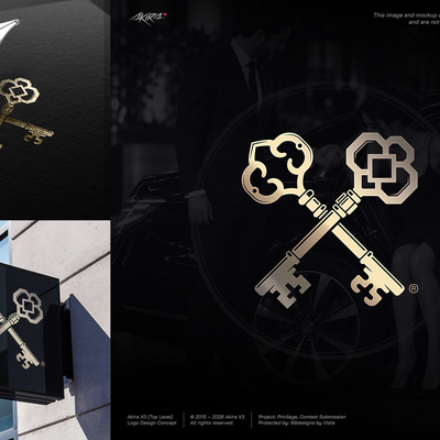 Luxury Concierge Logo Design — Crossed Keys Emblem