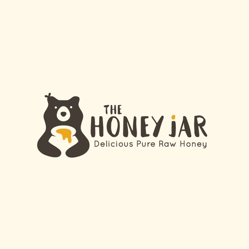 Organic food logo with the title 'Simple and organic logo for The Honey Jar'