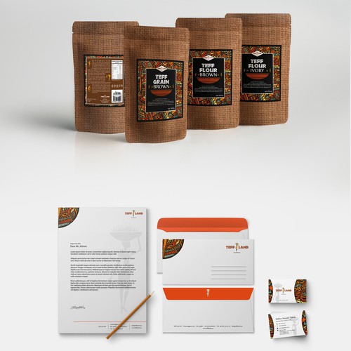 Pattern brand with the title 'Brand identity for teff importer'