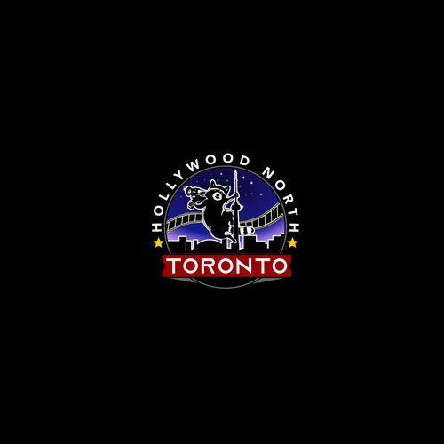 Toronto logo with the title 'vintage style logo for movie production'
